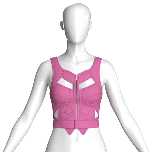 Girls Crop Vest Top With Lower Cutout | Marvelous / Clo3d / obj / fbx