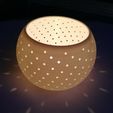 Teelichthalter_D15cm_02.jpg Tea light shade Tea light holder Miresistor large tea light shade the holes are arranged in Fibonacci spirals diameter 15 cm