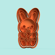 rabbit-with-carrot-cutter-and-stamp-easter.png happy easter cookie cutter pack x6 model 3d stl file
