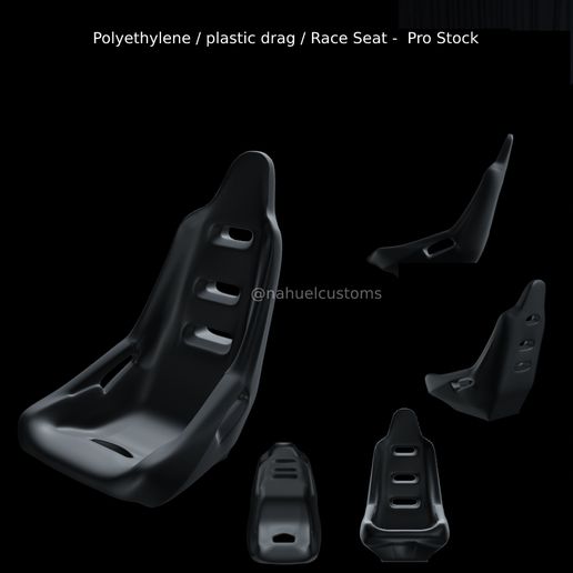 🏎️ Polyethylene / plastic drag / Race Seat - Pro Stock・ STL File for ・Cults
