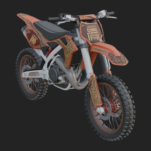Dirt Bike Motorcycle Model Design 16 - 3D Print Model
