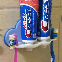 toothpaste_holder_and_brushes.bmp.jpg Archivo STL gratis Portapastas y cepillos・Modelo para descargar y imprimir en 3D