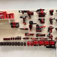 Kolomaznicek-komplet.jpg 3MF file Milwaukee Screw Driver wall mount・3D printer model to download