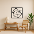 7jw016.png Popeye Sailors Hat Wall Art Framed