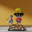 One-Piece-Luffy-01.png Воксельная 3D модель One Piece Luffy