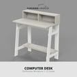 COMPUTER DESK Dollhouse Miniature 1:12 Scale Mini Computer Desk, Furinno-INSPIRED Simplistic A Frame Computer Desk 1:12 Scale 3D Model