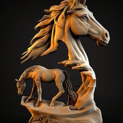HORSES.jpg Fichier STL gratuit CHEVAUX・Objet à télécharger et à imprimer en 3D