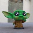 yoda01B.jpg Cute baby Yoda statue STL file sculpt 3D print model