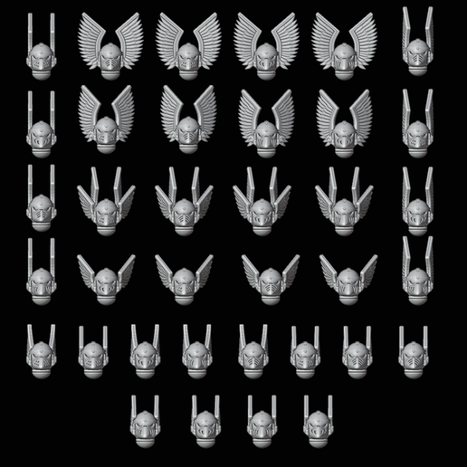 GLOOMY ANGELS BEAKY HELMETS FOR NEW HERESY 3D model