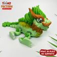b.jpg STL file PRINT-IN-PLACE FLEXI CLOVER LEAF DRAGON ARTICULATED・3D printer model to download