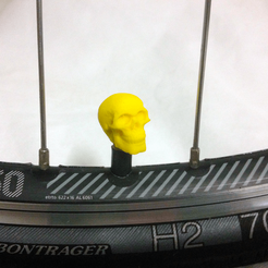 bike-skull-yellow.png STL file Skull Head Car Truck Bike Van Tire Tyre Wheel Valve Stem Caps Cover・3D printable model to download