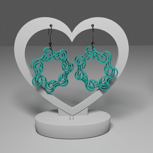 Mandala earrings 103 3D model