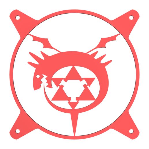 Fullmetal Alchemist OUROBOROS 2 - Custom 120mm Fan Grill Face Plate Cover - PC Gamer Modding