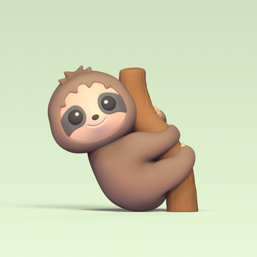 Sloth-Branch1.png -Datei Faultier auf dem Ast・3D-druckbare Vorlage zum herunterladen, Usagipan3DStudios