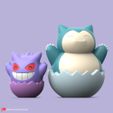 EasterEgg07.jpg POKEMON - EASTER DAY SNORLAX & GENGAR (EASY PRINT NO SUPPORT)