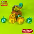 TOONZ FACTORY yd Le 3 NO SUPPORTS Flexi Print-In-Place Apple Worm Articulated