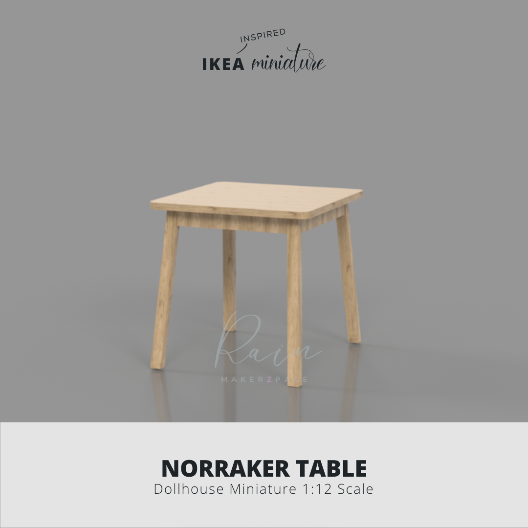 NORRAKER TABLE Dollhouse Miniature 1:12 Scale STL file MINIATURE IKEA-INSPIRED NORRAKER TABLE FOR 1:12 DOLLHOUSE・3D print object to download, RAIN