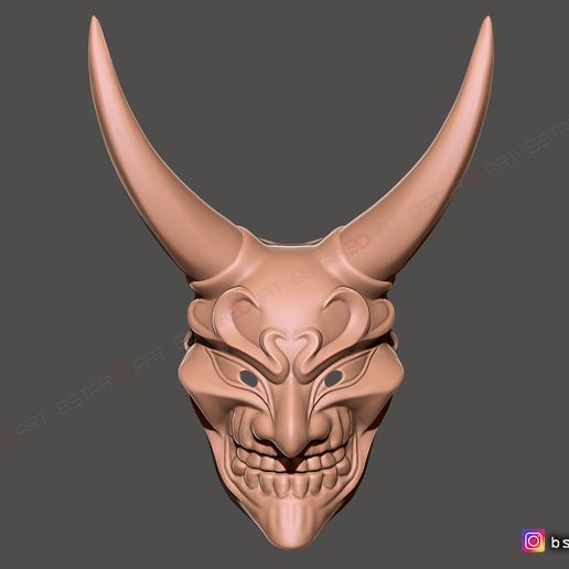 08.jpg Teufel Maske - Satan Maske - Hannya Maske - Halloween cosplay 3D-Druck Modell