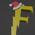 F-Llavero.png HARRY POTTER STYLE LETTER F WITH CHRISTMAS HAT + KEY CHAIN