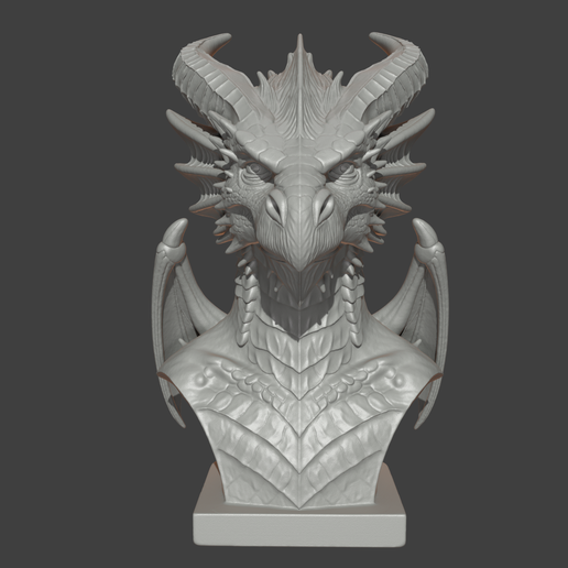 🐉 Majestic Dragon Bust 3D Model Solid STL File Fantasy Statue Ready for ...