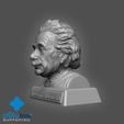 Einstein5.jpg Einstein Bust 3D print with base-supported