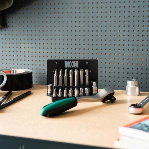 003_1.jpg Tool Holder for Power Bits 40pcs with Connectors 003 I for screws or peg board