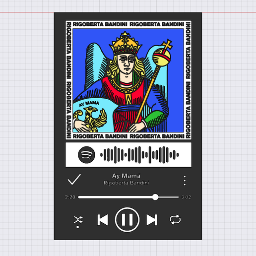 Spotify Ay Mama Rigoberta Bandini in color with search scanner 3D model