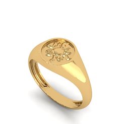 1.jpg 3D file Sun Signet Ring R 199・Design to download and 3D print