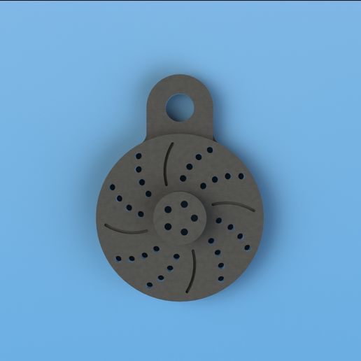 35mm Mini Brake Disc Keychain 3D model
