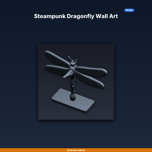 Steampunk Dragonfly Wall Art - 3D Printable STL File