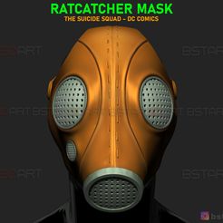 001.jpg Archivo STL Máscara de Ratcatcher - La máscara del Escuadrón Suicida - Cosplay de DC Comics・Objeto imprimible en 3D para descargar