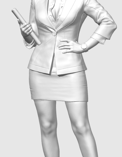 Secretary girl in a Tailleur suit