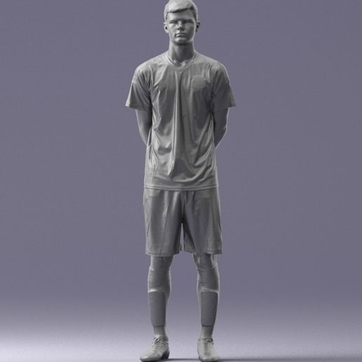 000312 Young Soccer Player Standing in Uniform 1114 3D model
