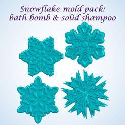 snowflakeIMG1.jpg Archivo STL SNOWFLAKE MOLDS PACK: BATH BOMB, SOLID SHAMPOO・Diseño de impresión en 3D para descargar
