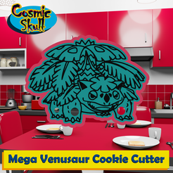 003-M-Venusaur-2D.png STL-Datei Mega Venusaurus Ausstechform・Design für den 3D-Druck zum Herunterladen