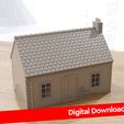 Digital-Download-WW2-Normandy-Small-House-Type-1-28mm-Printable-Terrain-Wargaming-Tabletop-Front-View.jpg France Single Storey Village House