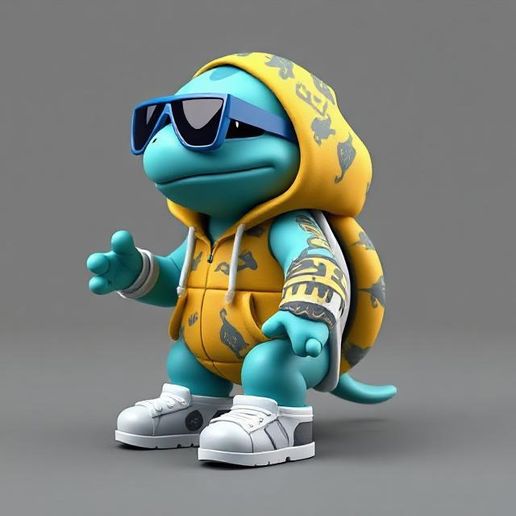 🐉 Squirtle Hip Hop pokemon・ STL File for 3D printing・Cults