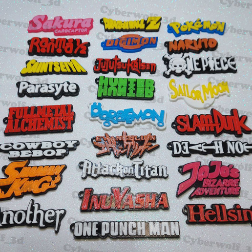 keychains / keychain , 50 ANIME LOGOS 3D model