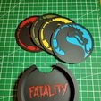 AIPECOLIP POP GEE oeeastimittiinnng te PORAE et a AVE UA 4 me Va Mortal Kombat drink coaster(s) and holder