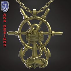 anchor_v1_Pendant_a1.jpg 3D file Anchor v1 Pendant jewelry 3D print model・3D printer model to download