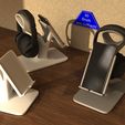 Model_13_2.jpg HEADPHONE STAND WITH PHONE STAND - Model 13 - smooth surface version