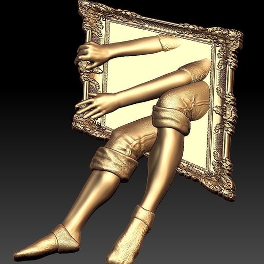 thinking outside the box frame art illusion optical cnc router 3D model