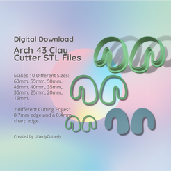Cover-9.png 3D file Arch 43 Clay Cutter - Organic arc STL Digital File Download- 10 sizes and 2 Earring Cutter Versions, cookie cutter・3D printable model to download