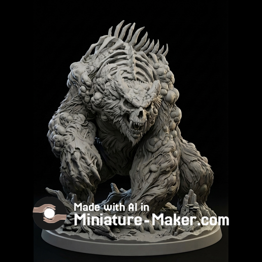 Undead Owlbear 3D Printable DnD Miniature | Miniature-Maker