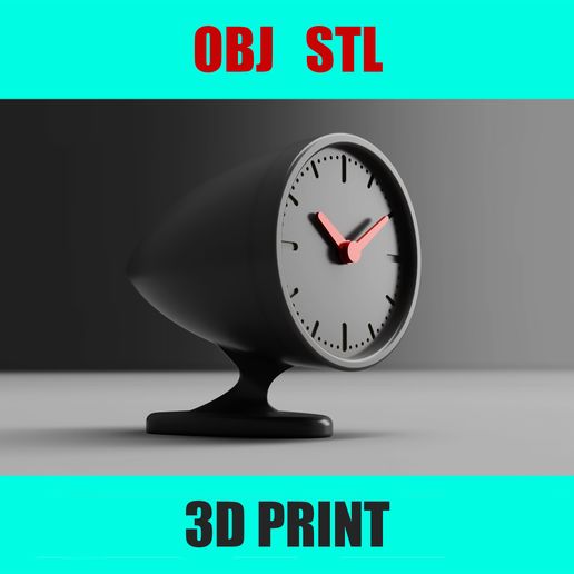 1.jpg Desk Clock 3D Model for 3D Printing (OBJ/STL)