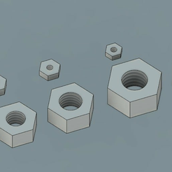 Metric_Nuts.PNG Metric Nuts, f3d, stp and STL files (Size M2 through M10)