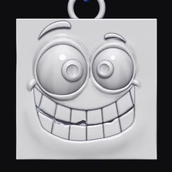 3.jpg STL file funny cartoon Square emoji faces comic key holder・Model to download and 3D print