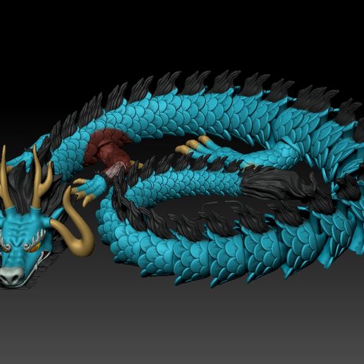 🐉 Articulated Dragon - Kaido One Piece・ STL File for ・Cults