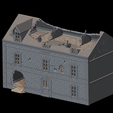 house-1-HD-scene.png WWII Tabletop Terrain Set 28mm scale (3D Printable Files) - Based on real buildings from Carentan, France