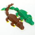 pareja.jpg Datei STL Happy Crocodile Print-in-place・Design für 3D-Drucker zum herunterladen